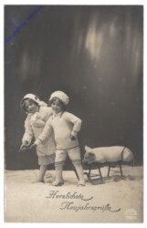 Geschwister mit Ferkel