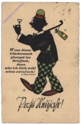 Mann mit einem Gläschen Wein, Vers