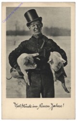 Rauchfangkehrer mit zwei Ferkel