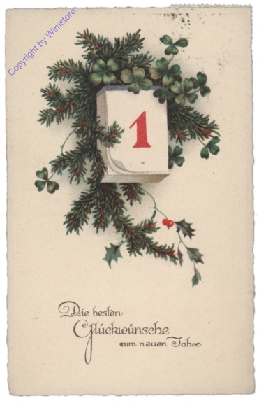 ak109611 Erika 6025: Kalender mit Zweigen