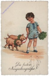 ak109643 Mädchen mit zwei Schweinen