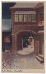 Verschneite Tordurchfahrt