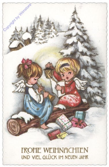 Zwei Engerl musizieren