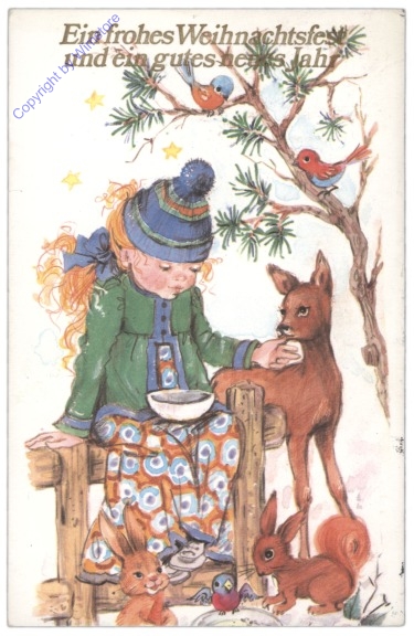 ak109699 Mädchen mit Tieren