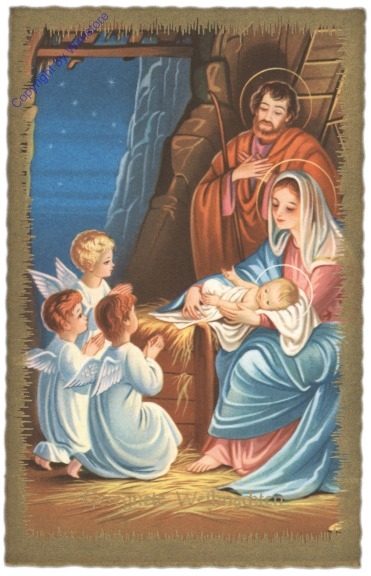 Krippenszene mit Engerln