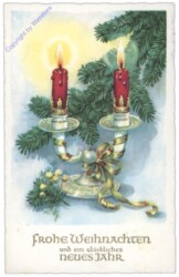 Kerzenständer vor Zweigen