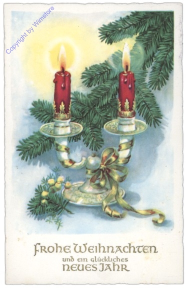 Kerzenständer vor Zweigen