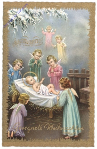 Krippenszene mit Engerln