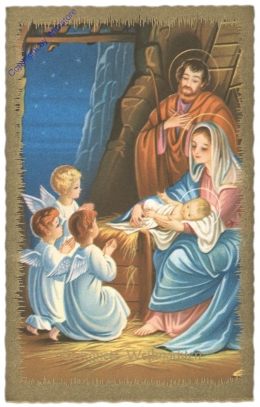 Krippenszene mit Engerln