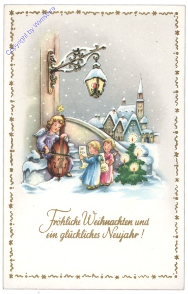 Engerln musizieren auf Treppe