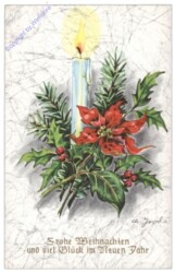 Kerze mit Weihnachtsstern