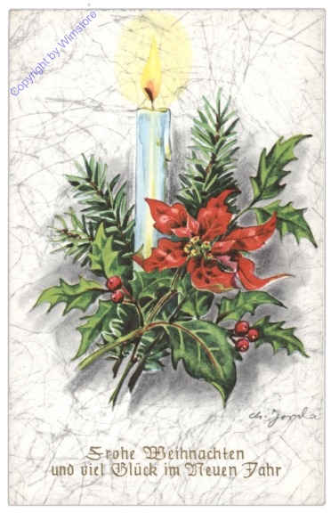 Kerze mit Weihnachtsstern