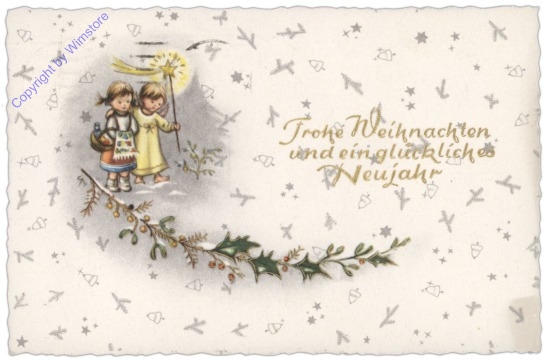 ak109787 Engerl zeigt Mädchen den Weg