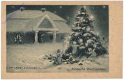 Christbaum vor Gebäude