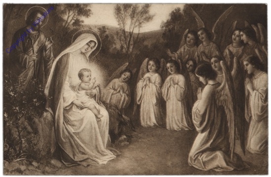 Krippenszene mit Engerln