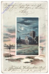 Gebäude mit Mond