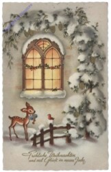 Reh bringt ein Geschenk