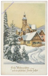 ak109922 Verschneites Dorf