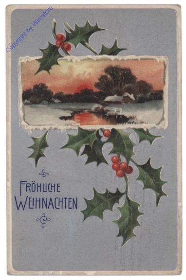 Bachlauf mit verschneitem Haus, Reliefkarte