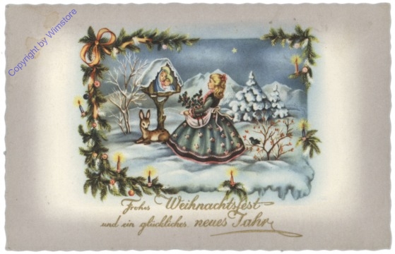 ak109979 Mädchen vor einem Marterl