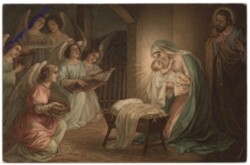 Krippenszene mit Engel