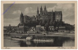 Meissen, Albrechtsburg und Dom samt Dampfer