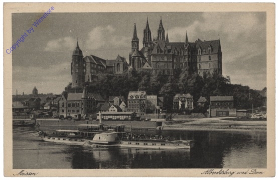 Meissen, Albrechtsburg und Dom samt Dampfer