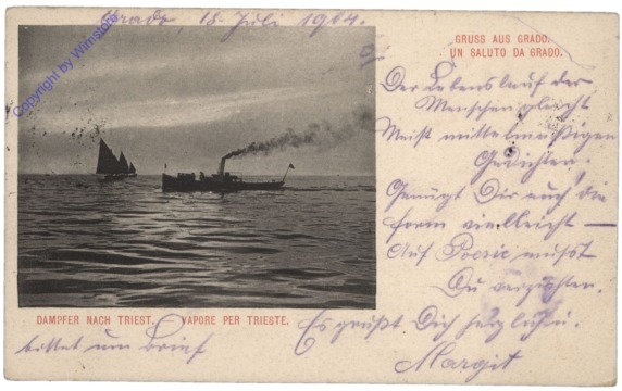 Dampfer nach Triest, Gruß aus Grado