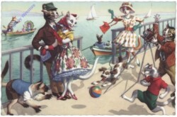 Katzen am Schiff