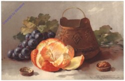 Orange und Trauben