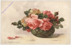 Blumenvase mit Rosen