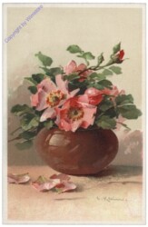 Blumenvase mit Rosen