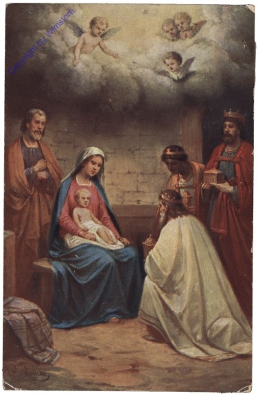 Krippenszene mit Engerln