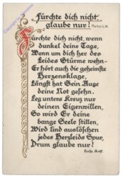 Fürchte dich nicht, glaube nur!, Vers