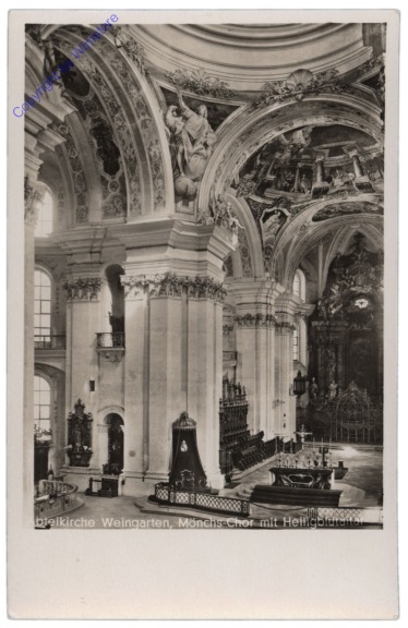 Weingarten, Abteikirche, Münchs-Chor mit Heiligblutaltar