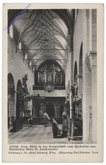 Gurk, Dom, Blick in das Hauptschiff vom Hochaltar aus