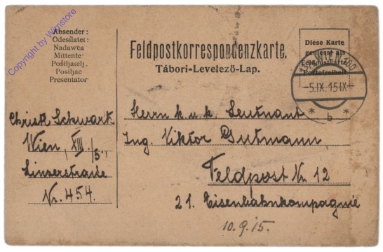 ak111178a Feldpostkarte 1915