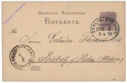 Deutsche Reichspost Postkarte 1888