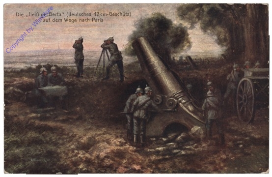 ak111283 Die "fleißige Berta" (dt. 42 cm-Geschütz) auf dem Wege nach Paris