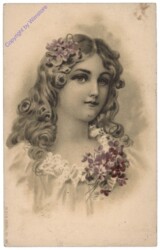 Dame mit Blumen im Haar