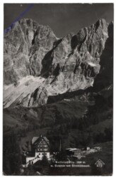 Ramsau, Austriahütte mit Dachstein und Dirndlsüdwand