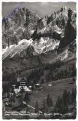 Ramsau, Austriahütte gegen Hohen Dachstein und Dirndln