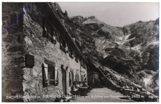 ak112171 Ramsau, Südwandhütte mit Aufstieg zur Hunerscharte