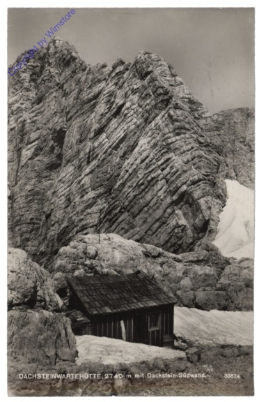 ak112200 Ramsau, Dachsteinwartehütte (Seethalerhütte) mit Dachstein-Südwand