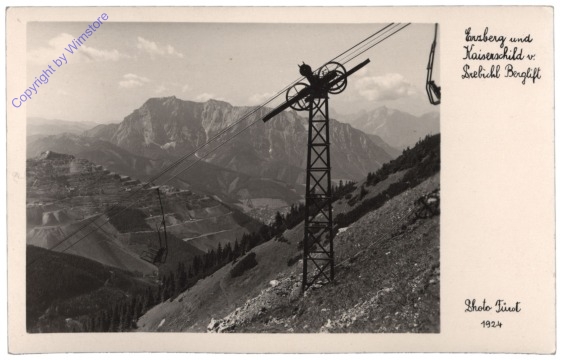 Eisenerz, Erzberg und Kaiserschild vom Prebichl Berglift