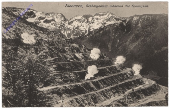 Eisenerz, Erzbergabbau während der Sprengzeit