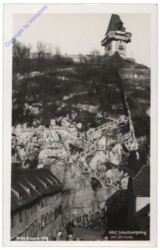 Graz, Schlossbergsteig mit Uhrturm