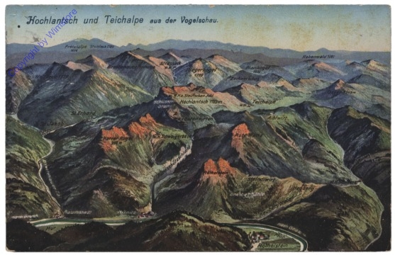 Hochlantsch, und Teichalpe aus der Vogelschau