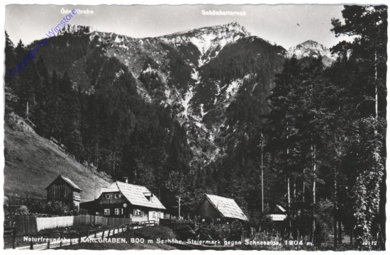 Neuberg, Naturfreundehaus Karlgraben gegen Schneealpe