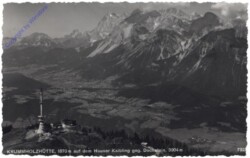 Haus im Ennstal, Krummholzhütte auf dem Hauser Kaibling gegen Dachstein